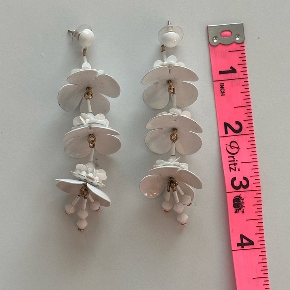 J. Crew White Tiered Flower Earrings - Picture 4 of 4
